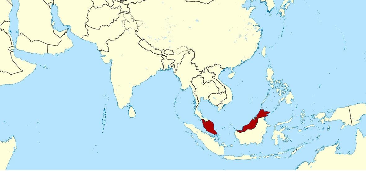 რუკაზე აჩვენებს მალაიზია