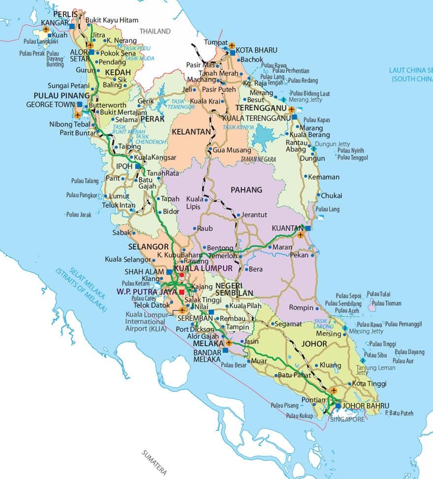 penisular მალაიზია რუკა