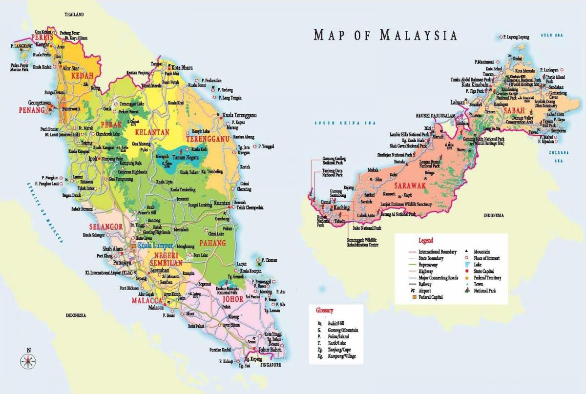 ტურისტული რუკა მალაიზია