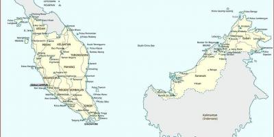 მალაიზიაში ქალაქების რუკა